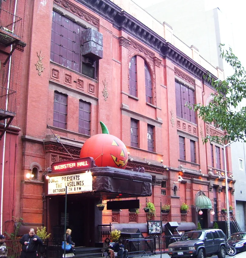 Webster Hall brick facade with marquee on East 11th Street